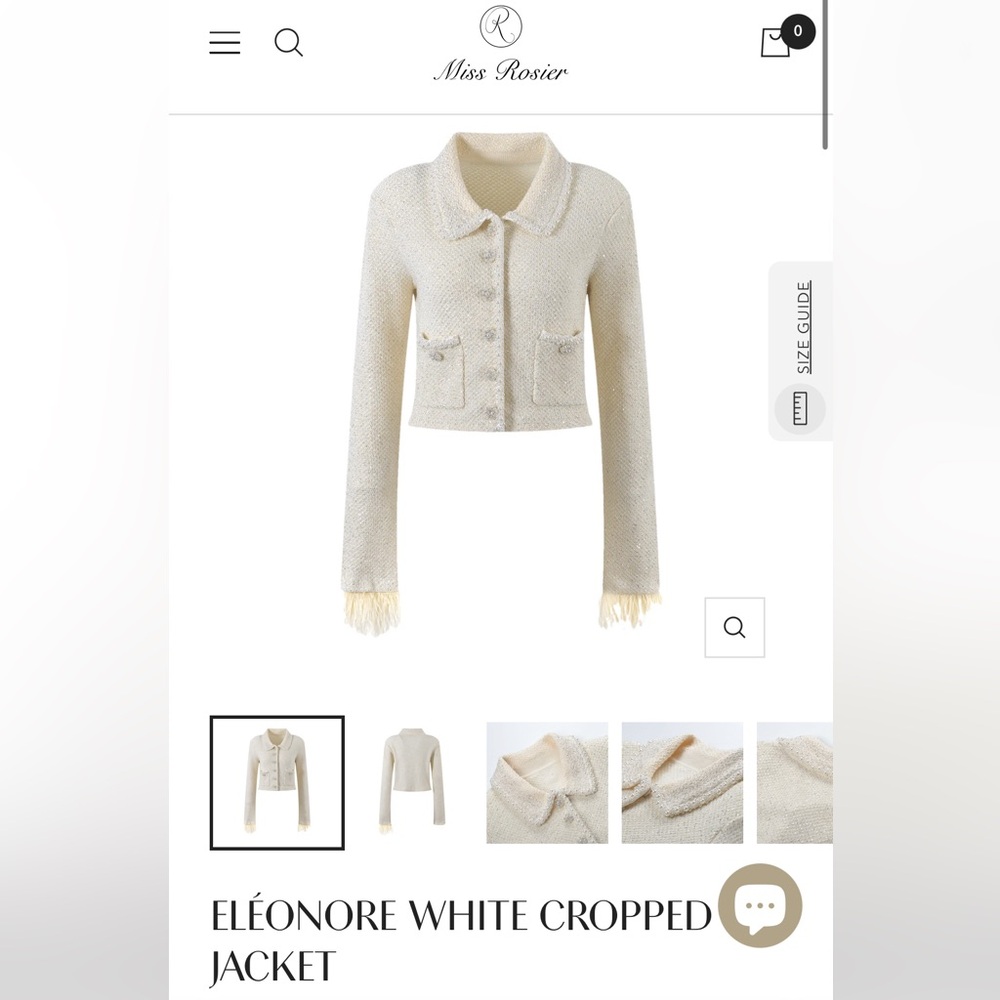 Miss Rosier White Cropped Jacket
